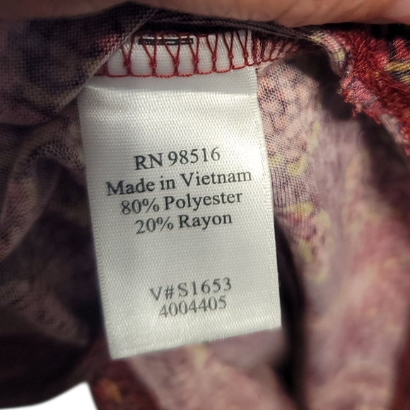 Coldwater Creek Paisley Blouse - Burgundy and Plum - Picture 7 of 9